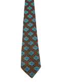 Brown & Blue Embroidered Tie
