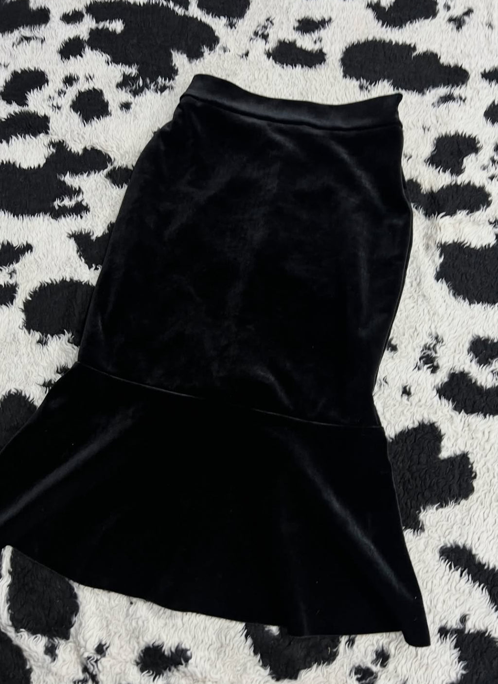 Long Black Velvet Skirt