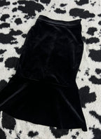 Long Black Velvet Skirt