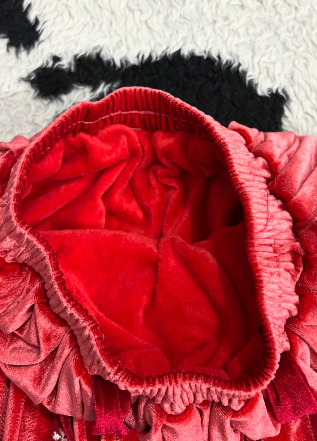 Strawberry Long Velvet Skirt