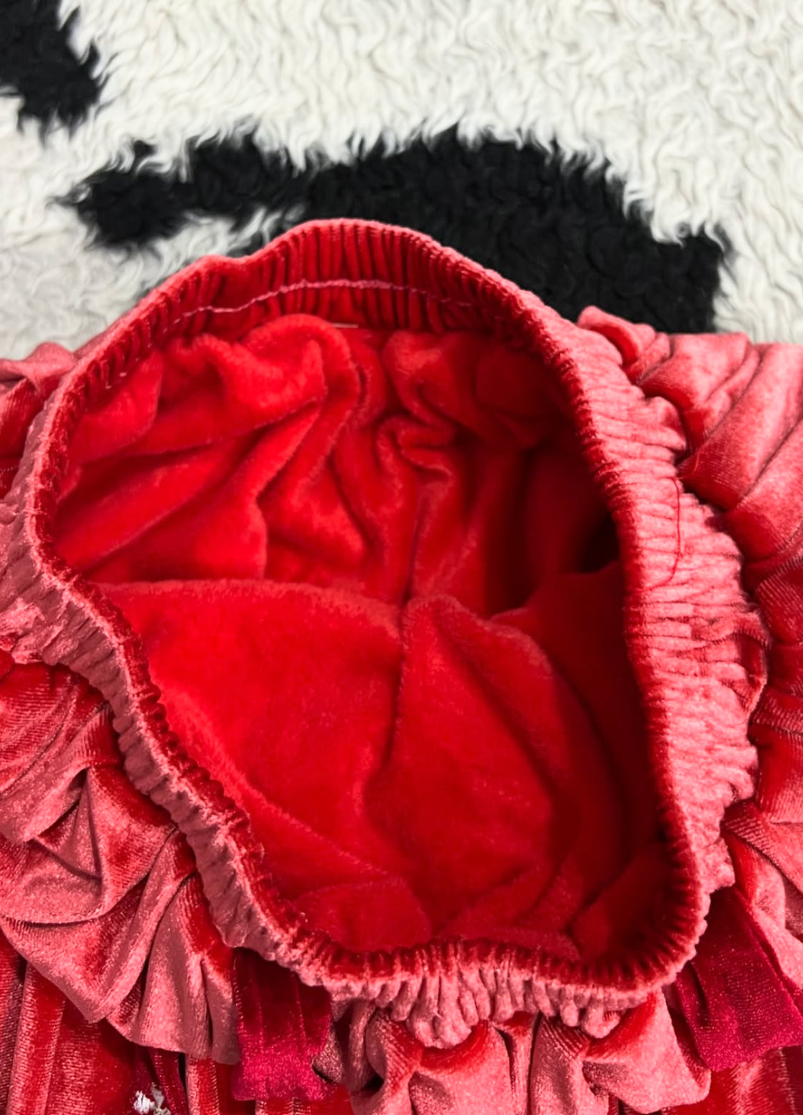 Strawberry Long Velvet Skirt