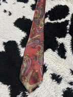 Giovanni Fully Embroidered Red Tie