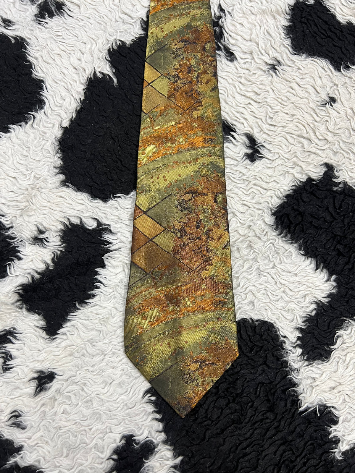 Pavone Fully Embroidered Gold Tie