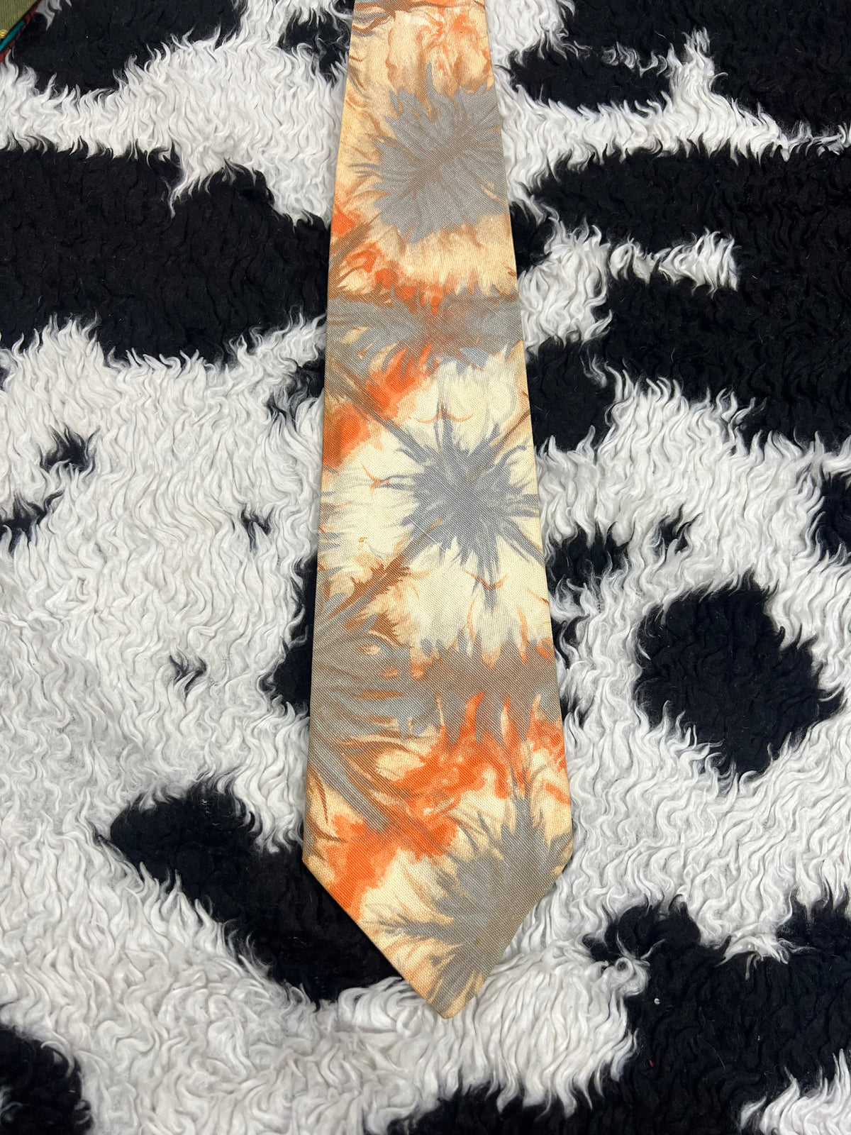 Orange Floral Tie