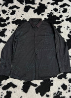 Green Splatter Black Buttonup