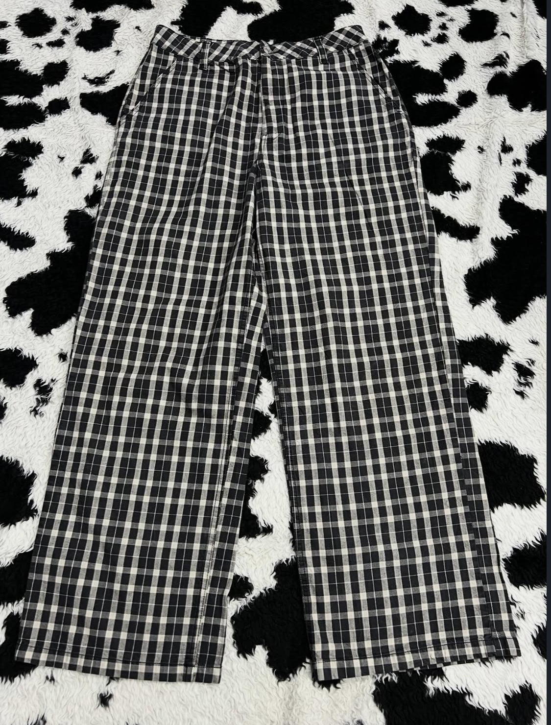Checkered Baggy Black Pants (Waist 32)