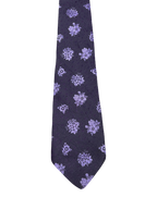 Purple Floral Embroidered Tie