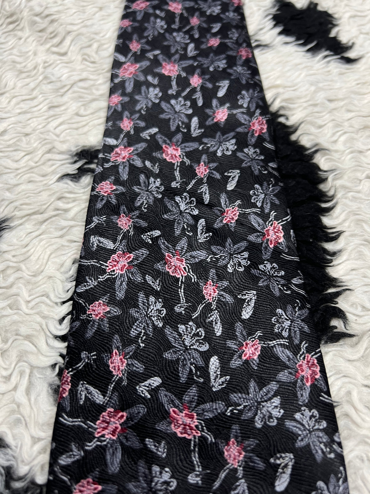 BRICE Black Floral Tie