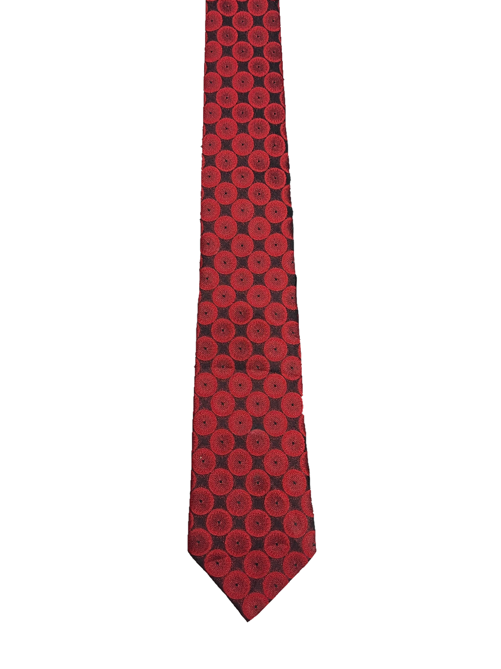 Bias Red Embroidered Narrow Tie