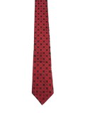 Bias Red Embroidered Narrow Tie