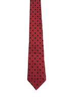 Bias Red Embroidered Narrow Tie
