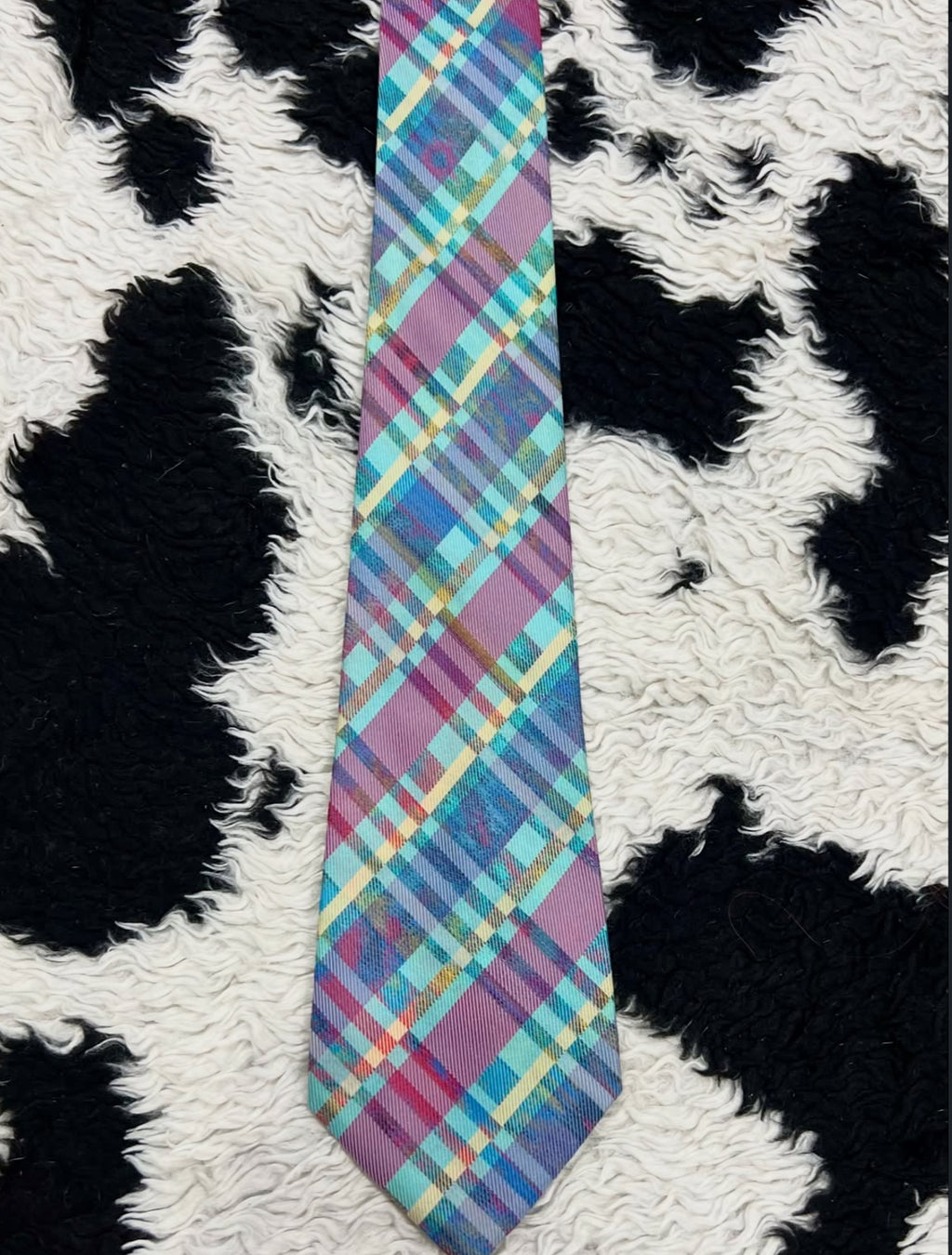 Plaid Blue Purple & Lavender Tie