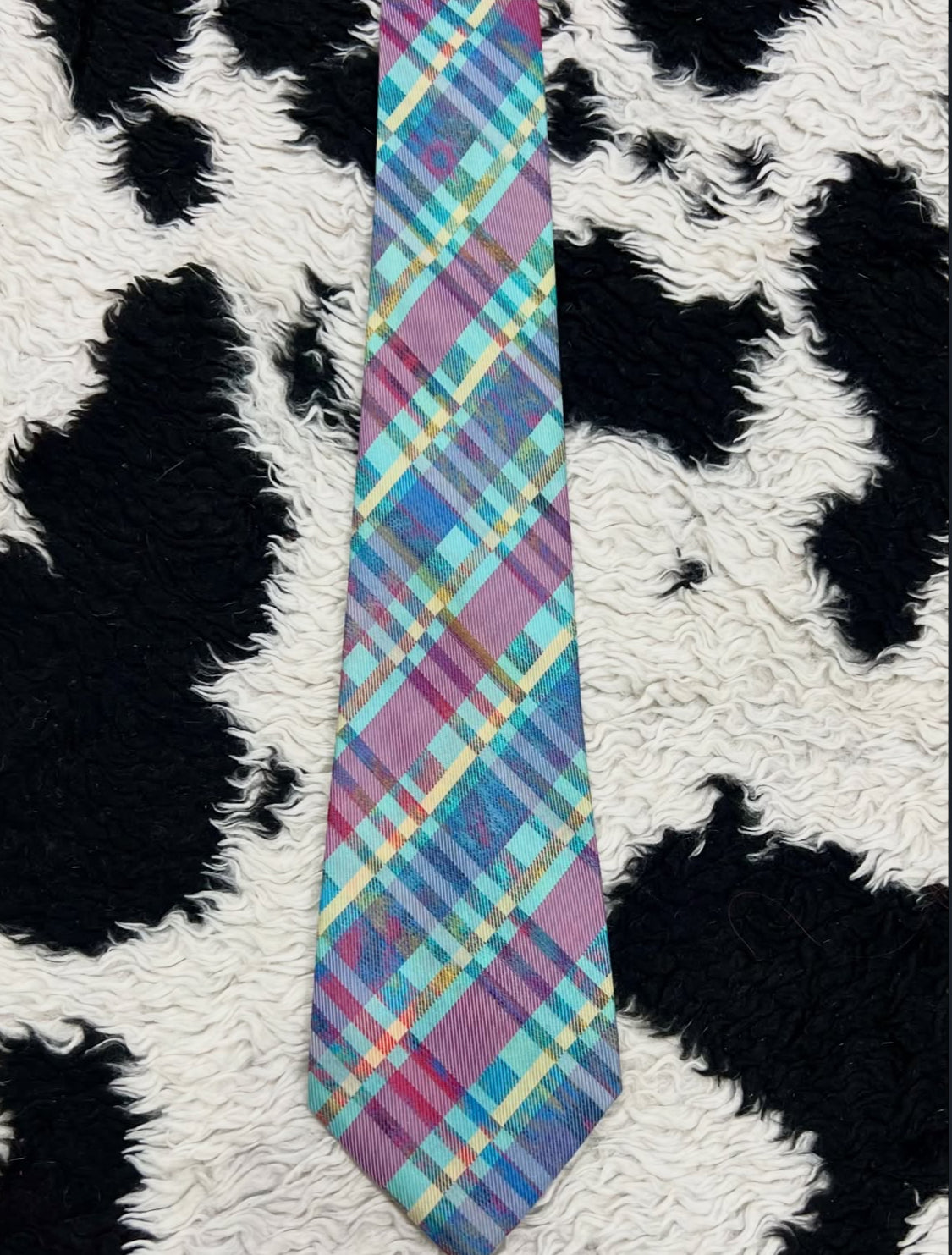 Plaid Blue Purple & Lavender Tie