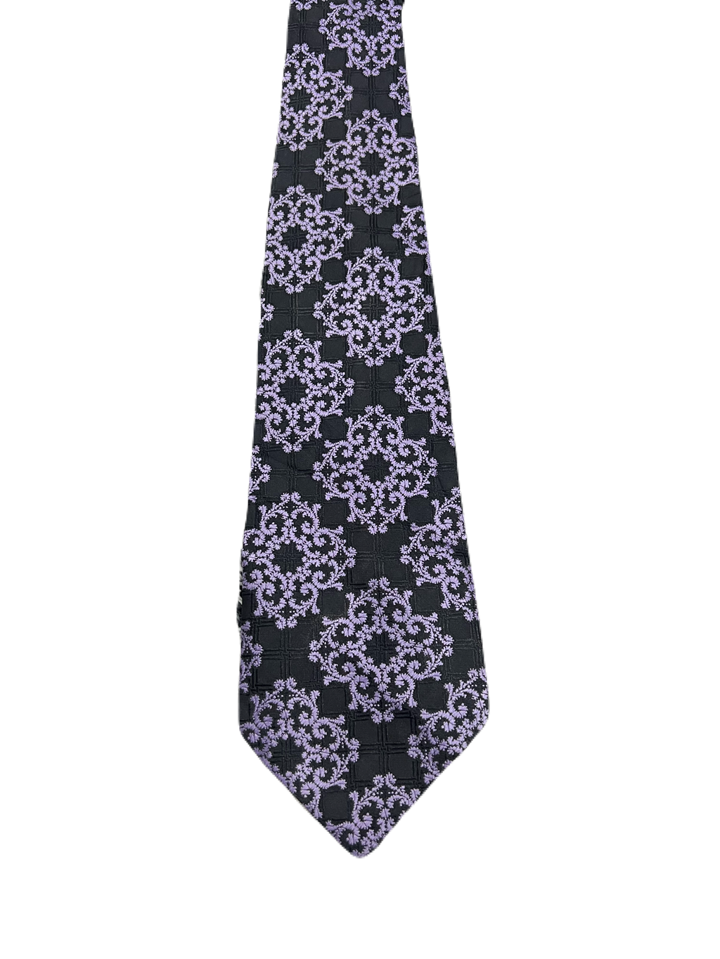 St. Micheal Black & Purple Embroidered Tie