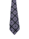 St. Micheal Black & Purple Embroidered Tie