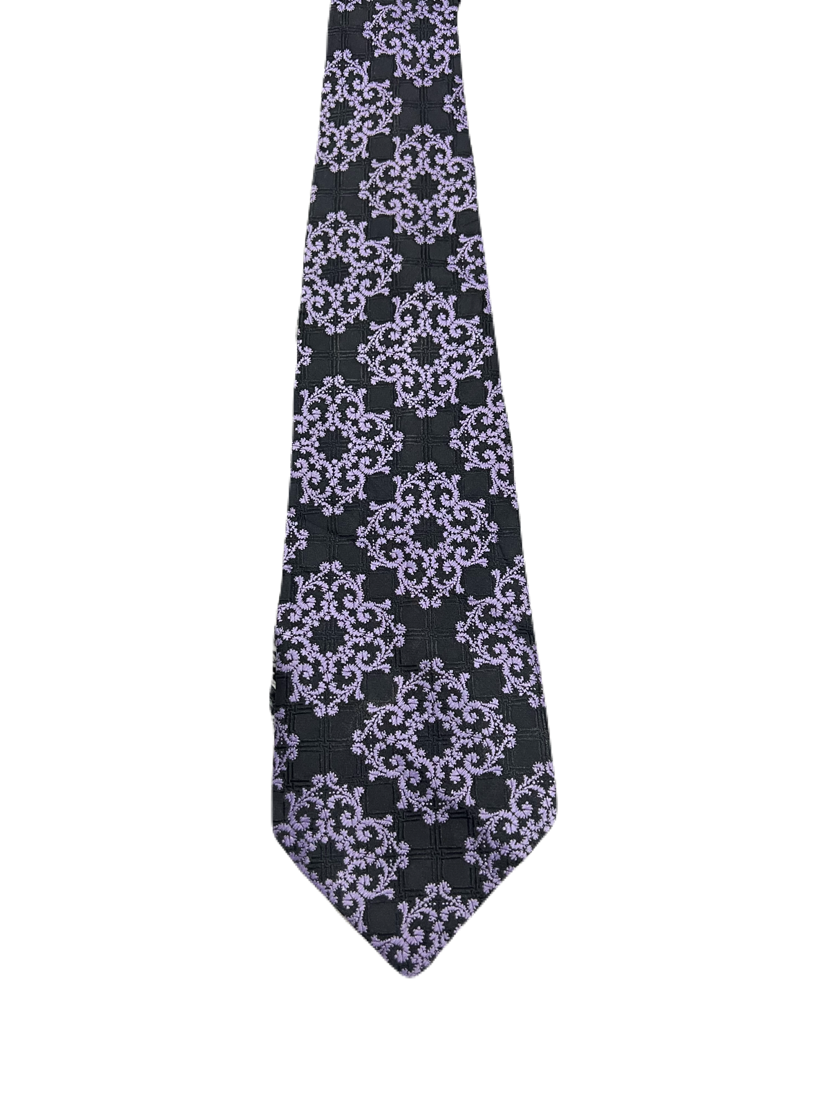 St. Micheal Black & Purple Embroidered Tie