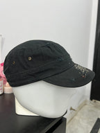 y2k Black Floral Cap