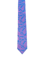 Pink & Blue Paisley Narrow Tie