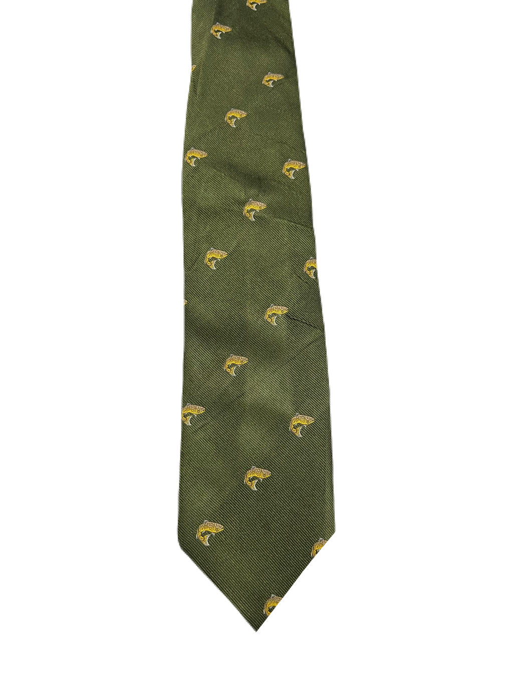 Trout Fish Embroidered Tie