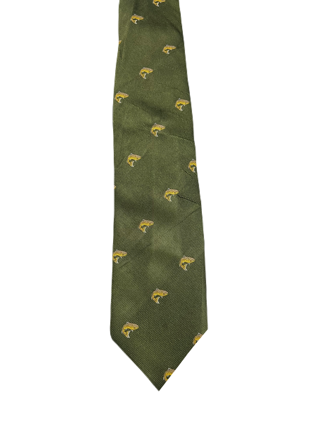 Trout Fish Embroidered Tie
