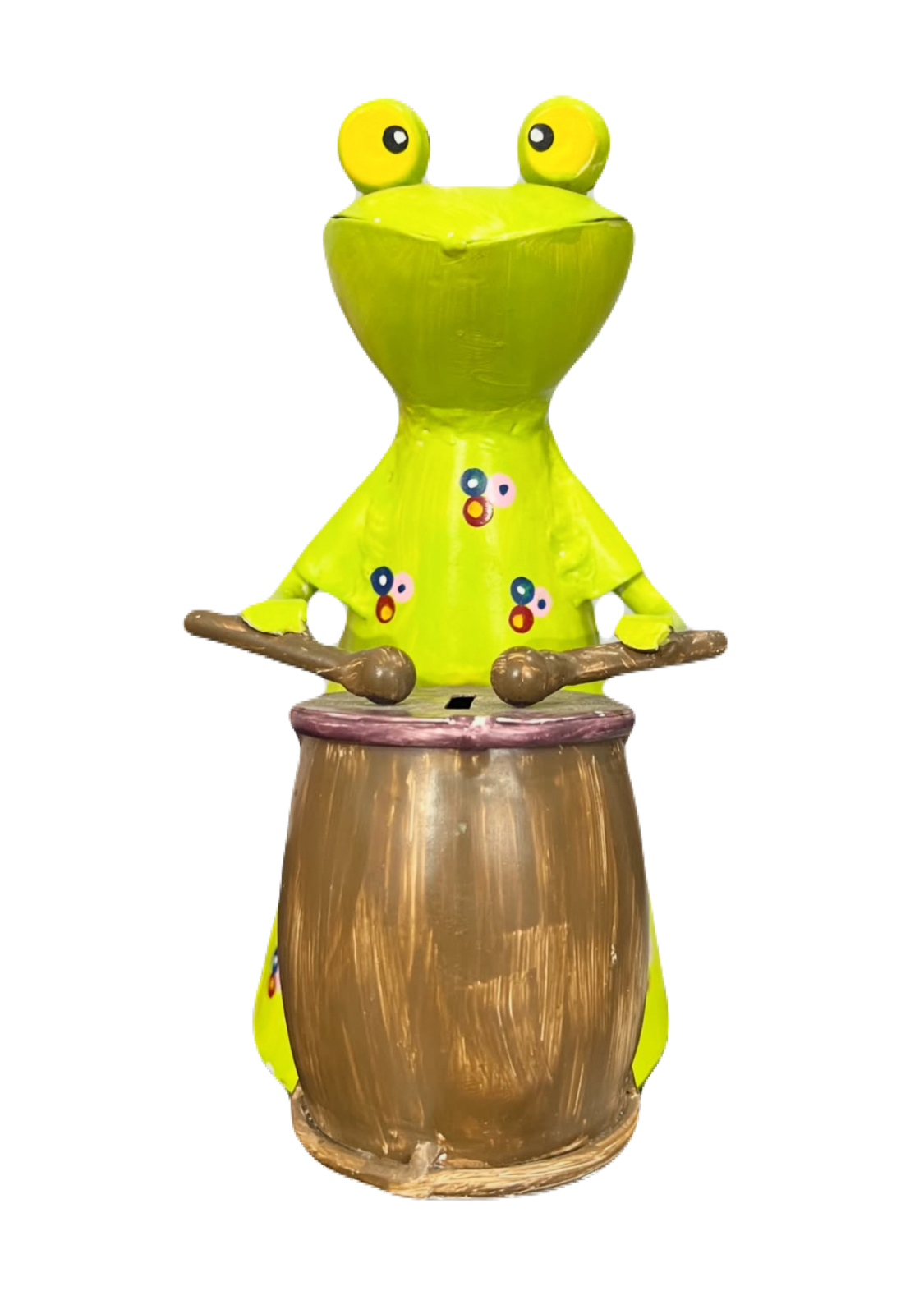 Metal Frog Drummer Coin Collector