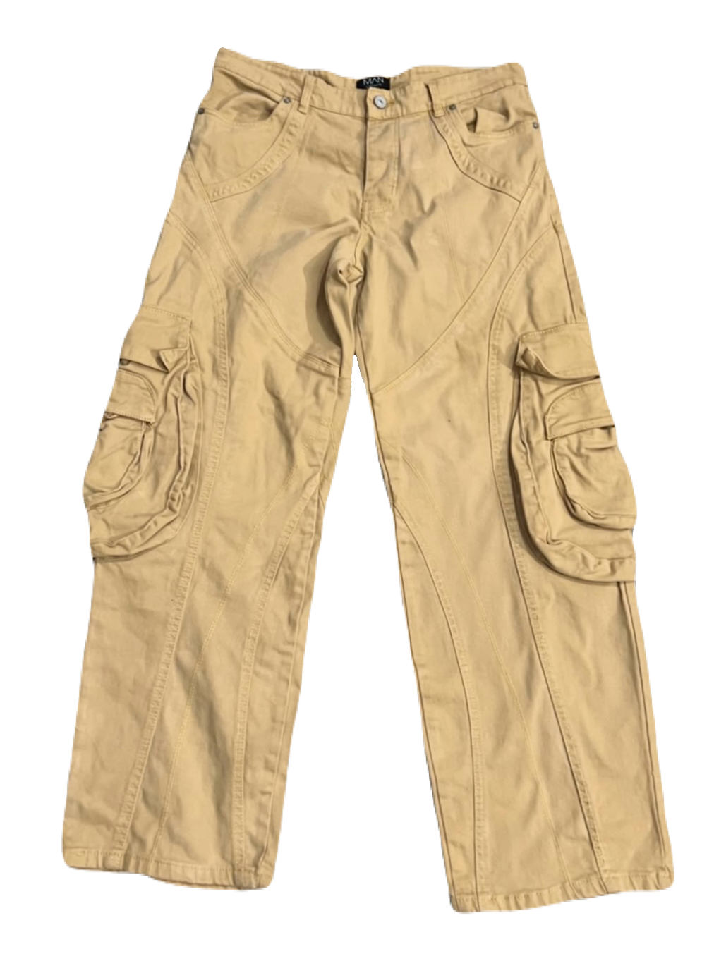 Tan Detailed Cargo Pants (Waist 36)