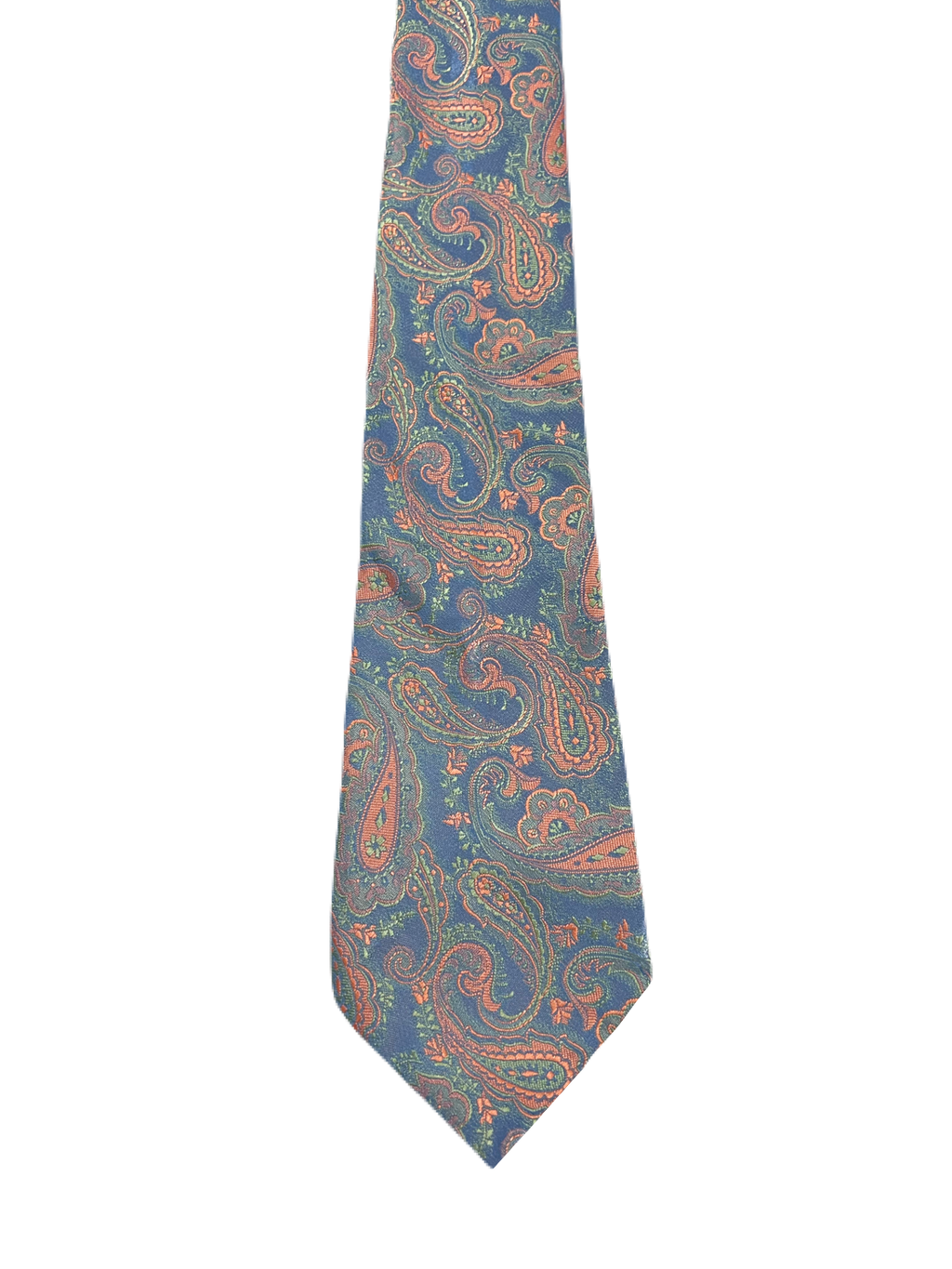 Cavendish Embroidered Blue & Orange Paisley Tie
