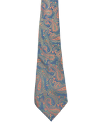 Cavendish Embroidered Blue & Orange Paisley Tie