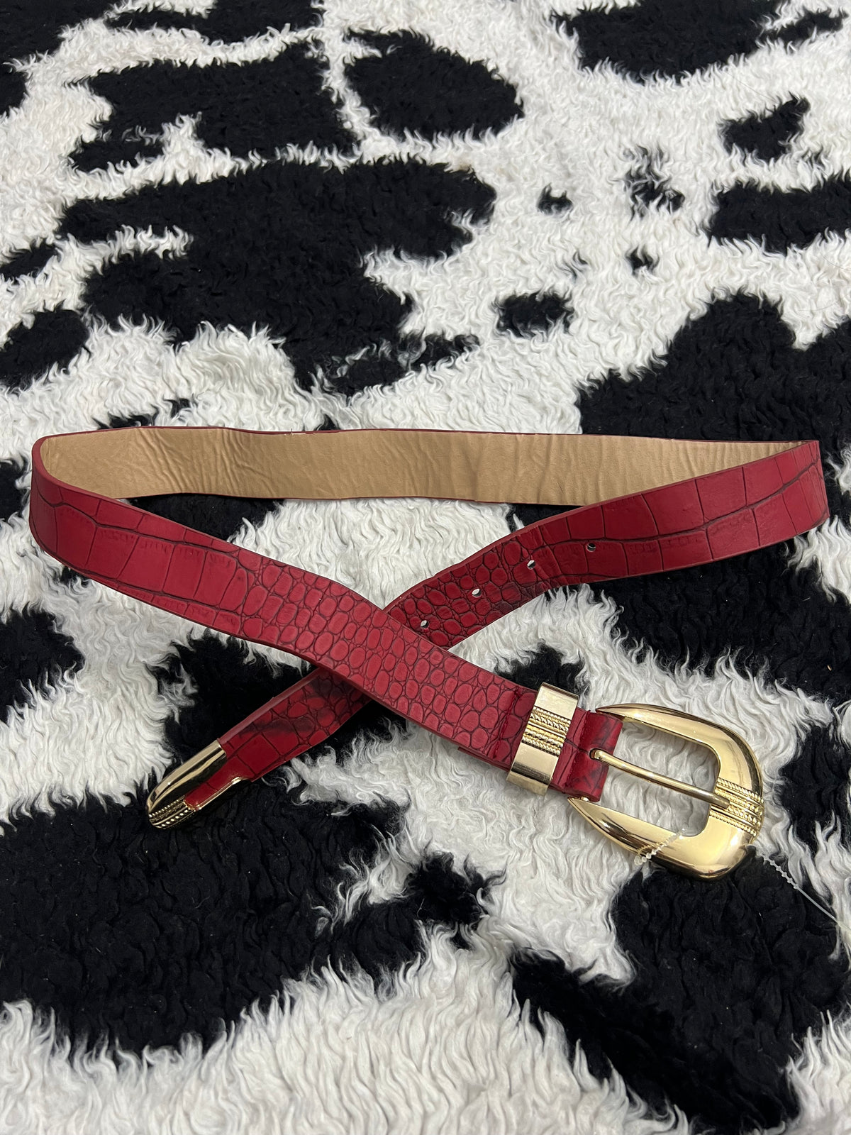Red Snakeskin Belt