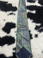 Teal Embroidered Floral Tie