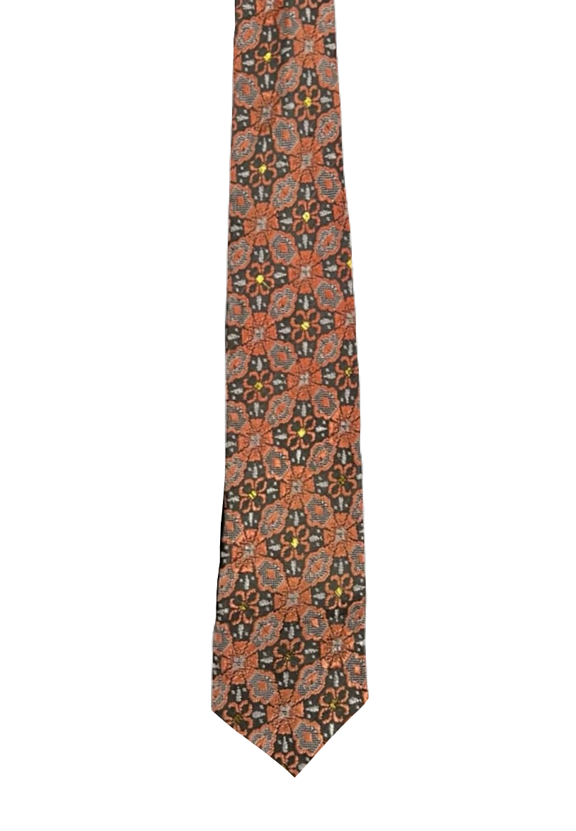 Valiant Orange Embroidered Narrow Tie