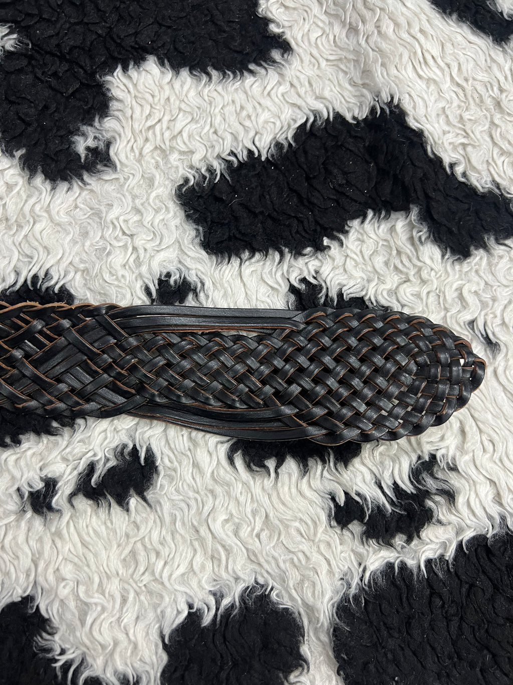 Black Braided Wide Belt