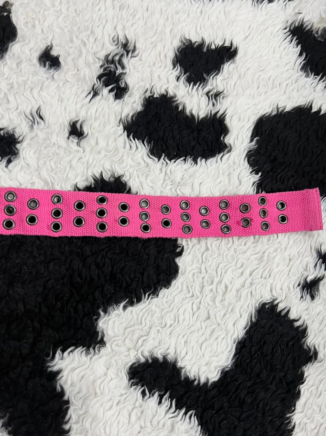 Pink Double-Hole Canvas Belt