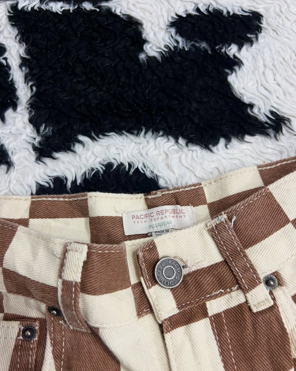Brown & Cream Boxy Pants (Waist 26)