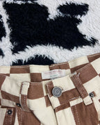 Brown & Cream Boxy Pants (Waist 26)