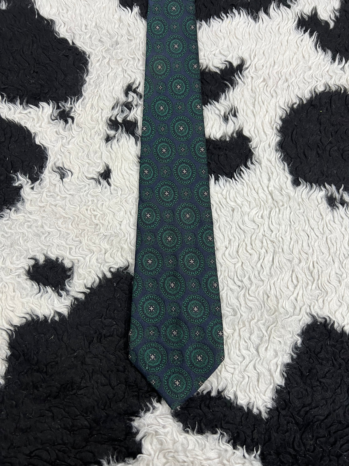 Hornes Green Narrow Embroidered Tie