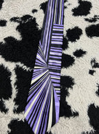Purple, Black & White Striped Tie