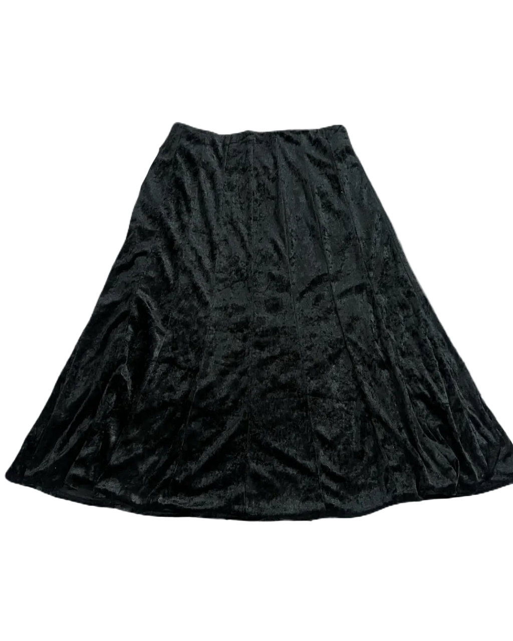 Pleated Black Velvet Skirt