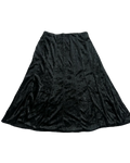 Pleated Black Velvet Skirt