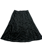 Pleated Black Velvet Skirt