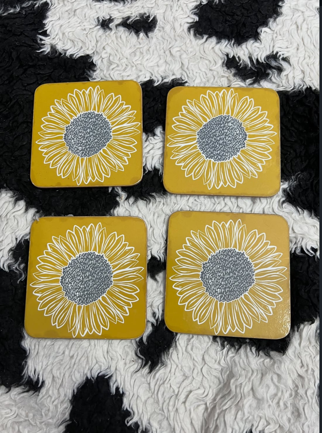 Sunflower Coasters + Crochet Sunflower Set