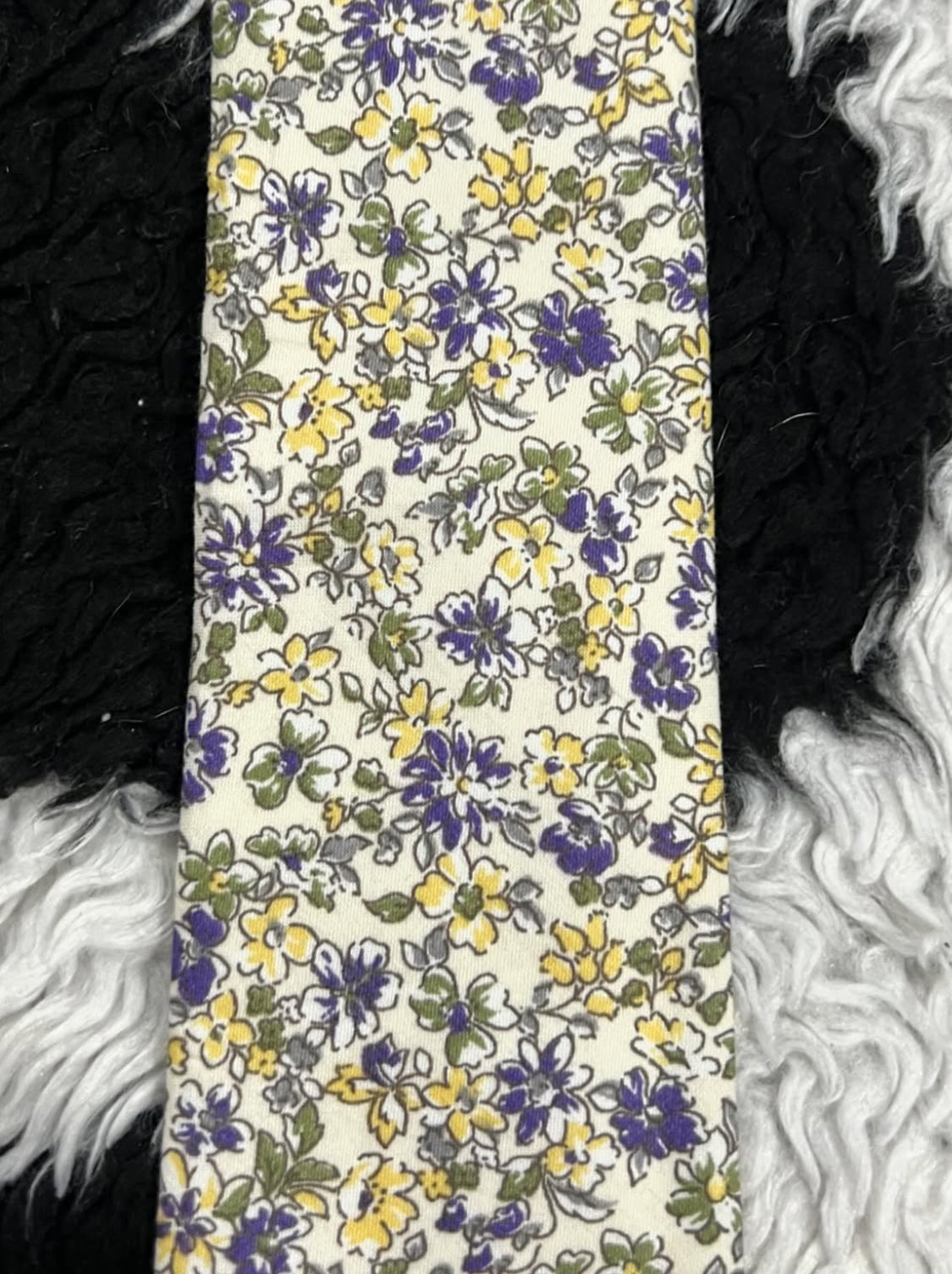 Narrow Purple & Yellow Flowers Ties