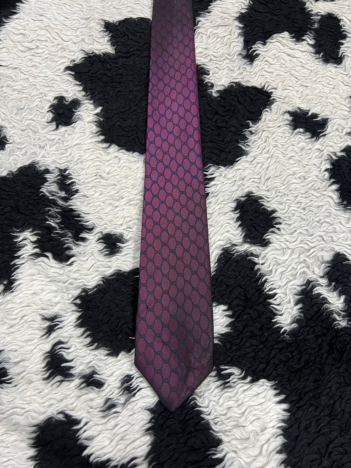 Double-Shaded Embroidered Purple Narrow Tie