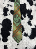 Brown & Green Embroidered Tie