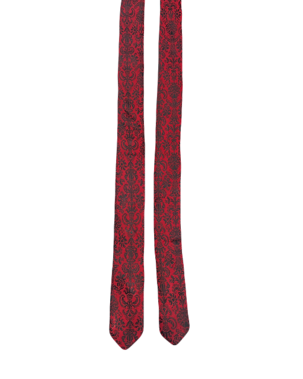 Topman Red & Black Embroidered Narrow Tie