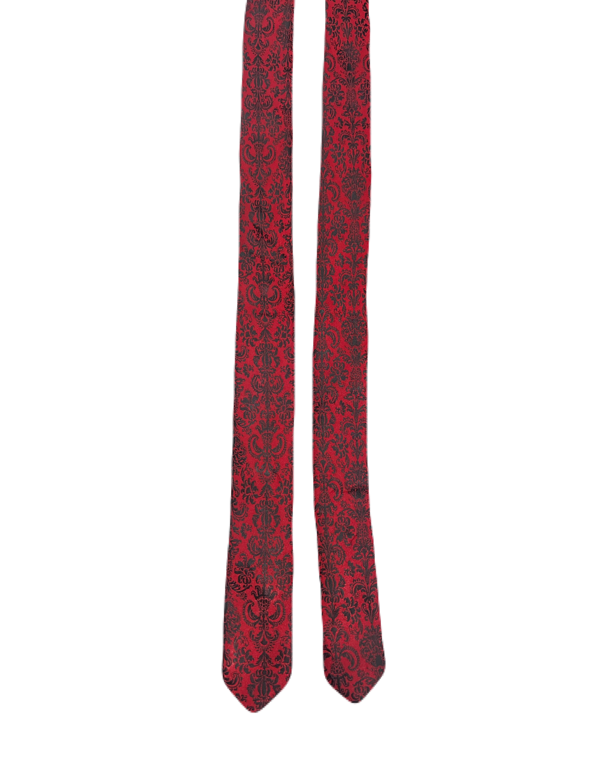 Topman Red & Black Embroidered Narrow Tie