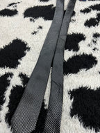 Black & Silver Lined Narrow Tie