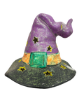 Ceramic Witch Glittered Hat Candle Holder