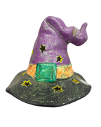 Ceramic Witch Glittered Hat Candle Holder