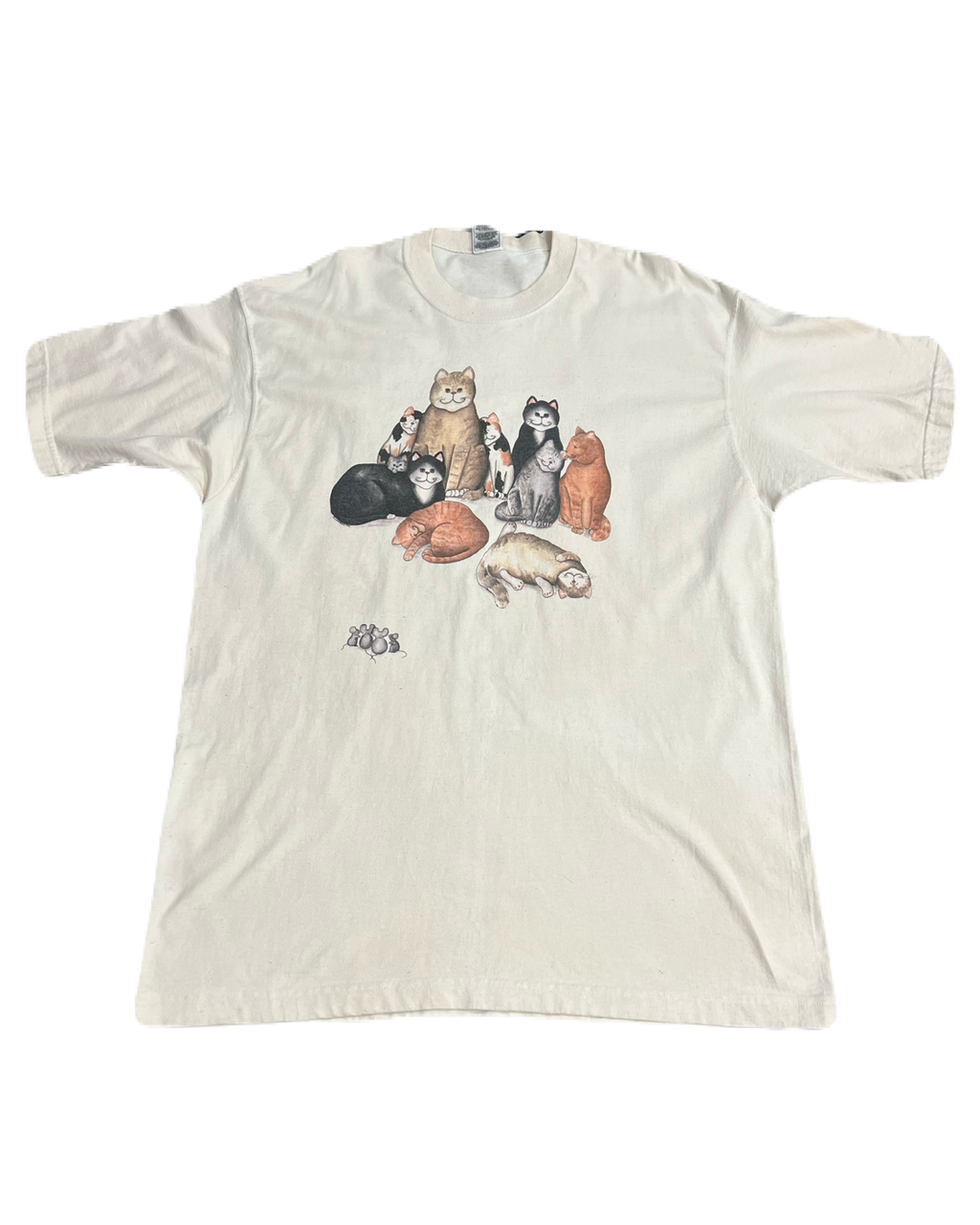 Vintage 90s Fruit of the Loom Cats Tee (Extra Large)